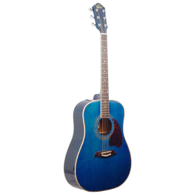 Oscar Schmidt OG2TBL Dreadnought Acoustic Guitar (Blue) for sale