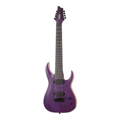 Schecter John Browne Tao-8 8-String Signature Guitar - Satin Trans Purple image 2