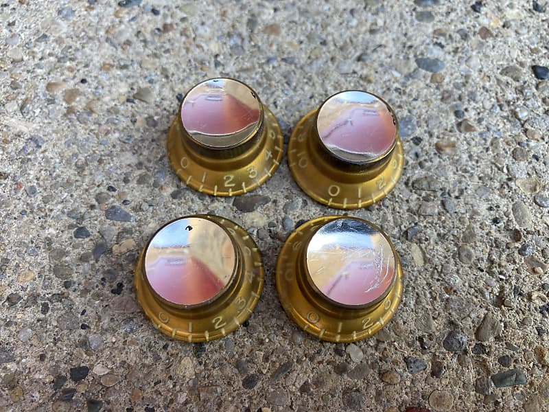 original 1960 Gold Gibson guitar knobs Reverb