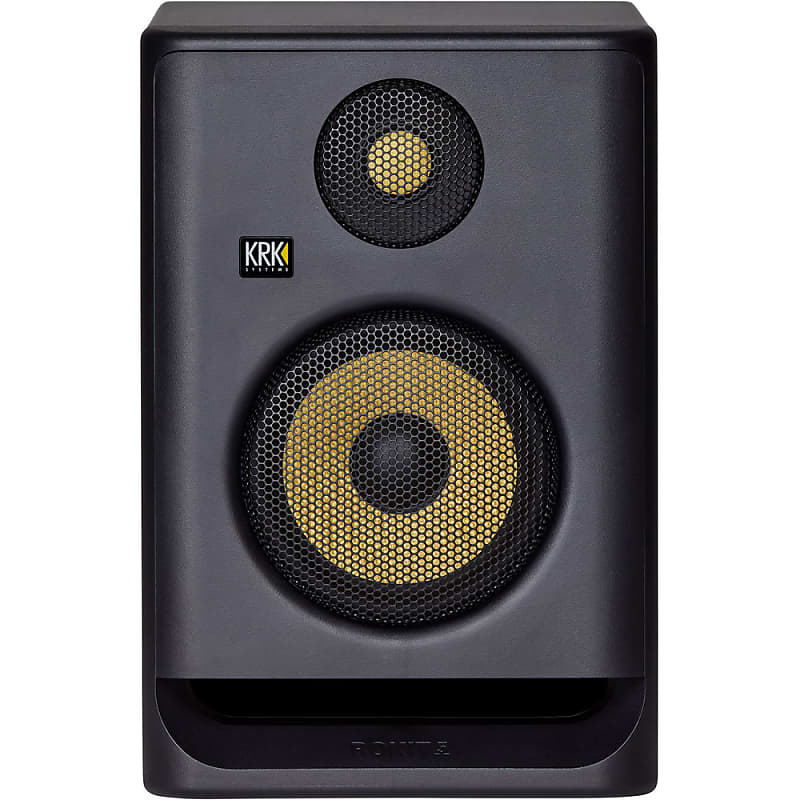 KRK ROKIT 5 G4 5 2-Way Studio Monitor (Pair) Bundle with Studio Monitor  Stands (Pair), 2x Small Pad & 2x XLR Cable 