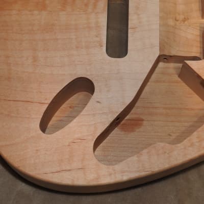 Unfinished Stratocaster Body Book Matched Figured Flame Maple Top 2 Piece Alder Back Chambered, Standard Tele Pickup Routes Arm Contour 3lbs 8.7oz! image 20