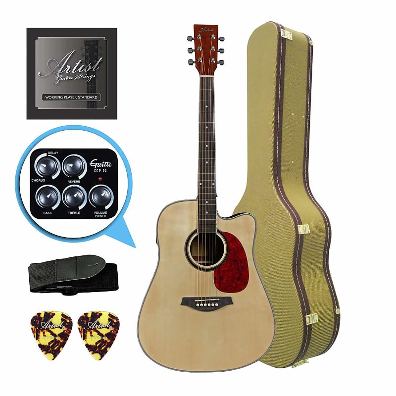 Artist LSPFX Natural Acoustic Electric Guitar w Speaker FX TW