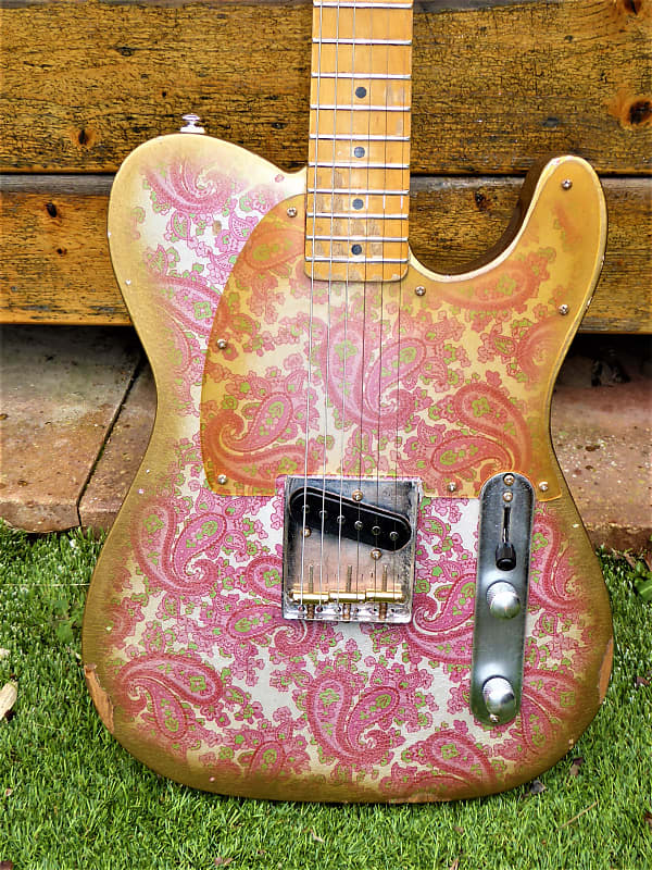 DY Guitars Brad Paisley tribute Pink Paisley relic esquire / tele body PRE-BUILD ORDER image 1