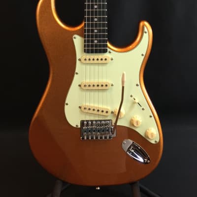 Tagima TG-500MGY Strat-Style Electric Guitar Metallic Gold Yellow Finish for sale