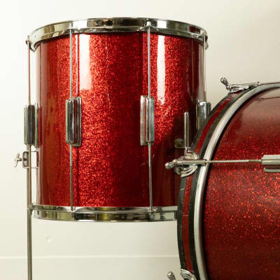 1960s Rogers Tower Sparkling Red Pearl Drum Set image 4