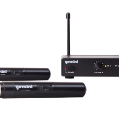 Gemini UF 2064 Wireless Mic Receiver w 2 Mics Reverb