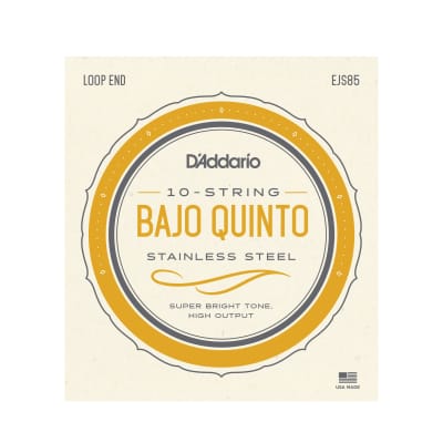 D'Addario EJS85 Bajo Quinto Stainless Steel Strings image 1