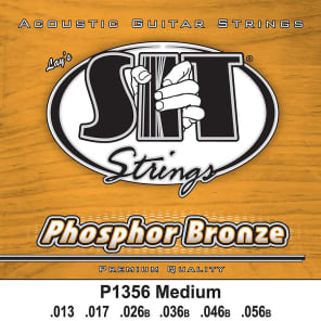 SIT P1356 Phosphor Bronze Acoustic Guitar Strings - Medium (13-56)