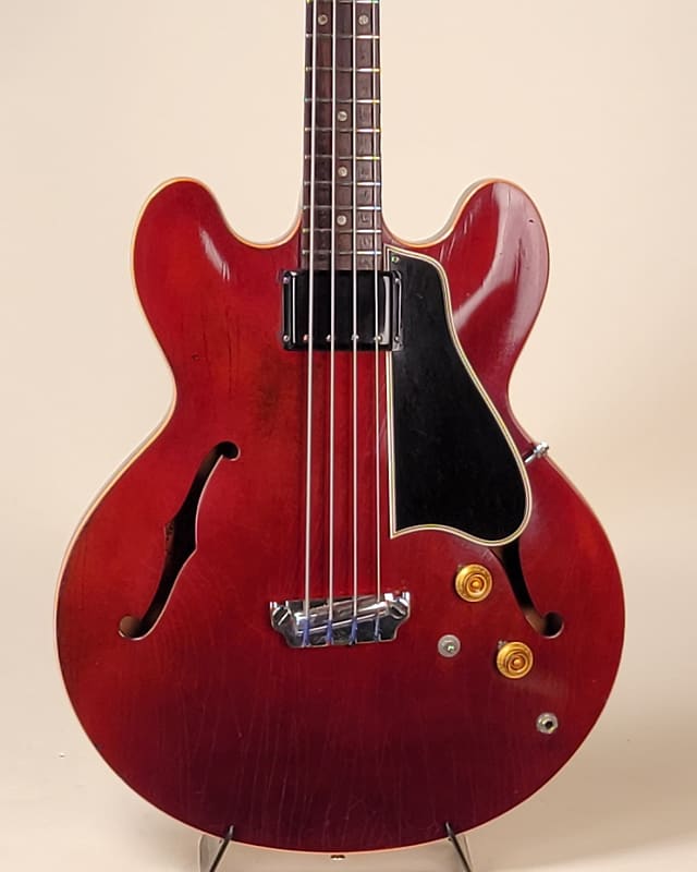 1959 Gibson EB-2 Sparkling Burgundy Family Owned. Original Hard Shell Case image 1