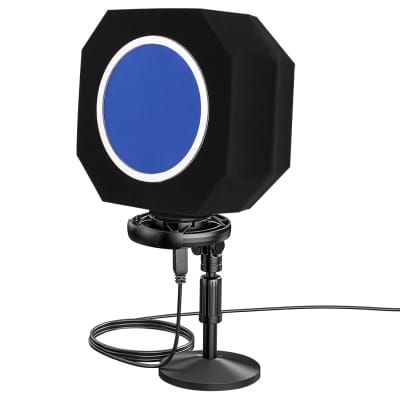 Professional Microphone Isolation Shield With Pop Filter,Reflection Filter For Recording Studios, Sound-Absorbing Foam For Noise And Reflection Reduction For Recording,Singing,Podcasts,Live Stream image 2