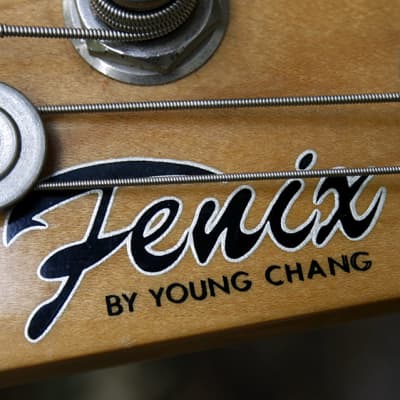 Vintage 1989  Fenix by Young Chang - Jazz Bass - Black - First Series With The Old Headstock image 4