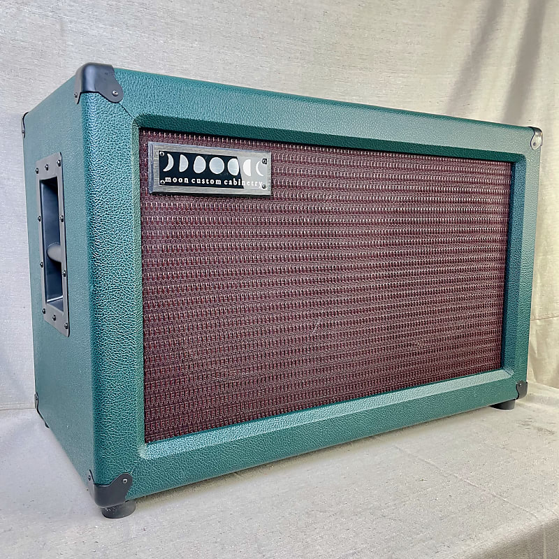 Moon Custom Cabinetry 2x12 Guitar Cabinet Callisto Variant 2024 British Emerald Green 150W Eminence Speaker image 1