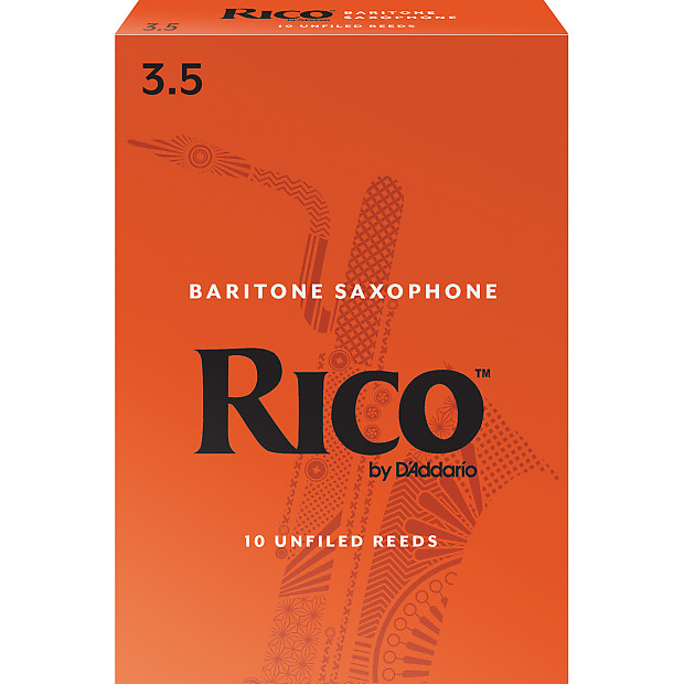 Immagine Rico RLA1035 Baritone Saxophone Reeds - Strength 3.5 (10-Pack) - 1
