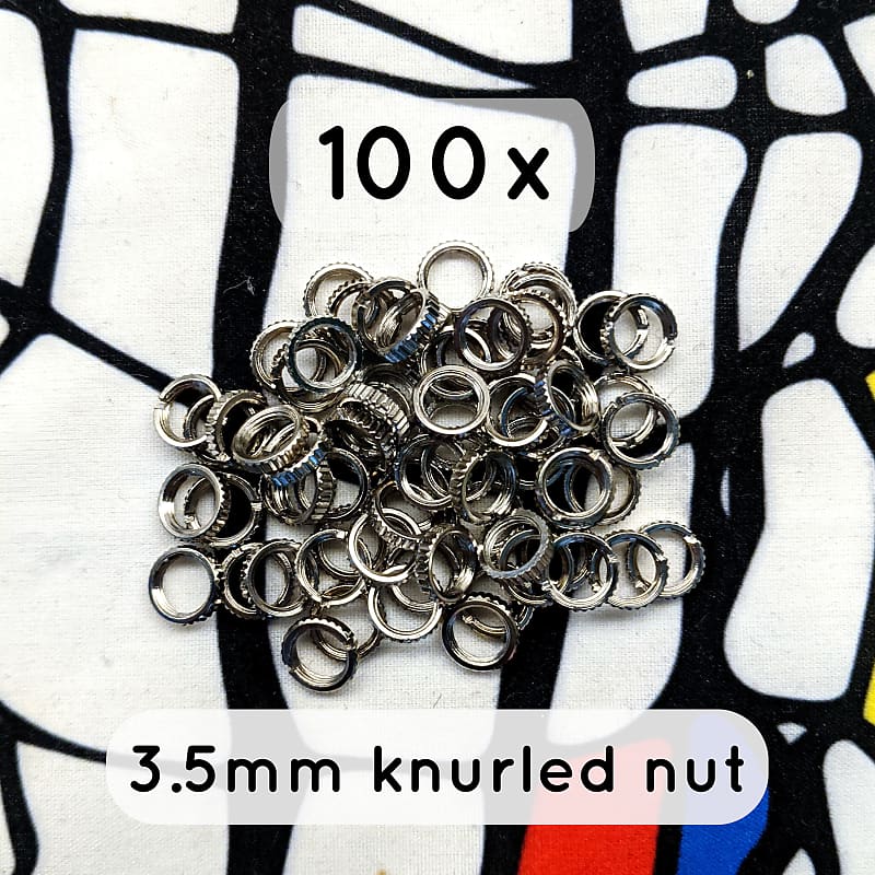 Teleos Modular 100x 3.5mm knurled nut for Eurorack modular Reverb