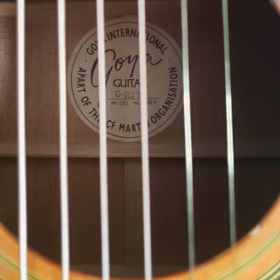 Goya/Martin G-312 TS 1970s Tobacco Sunburst Acoustic Guitar w/Bag image 3