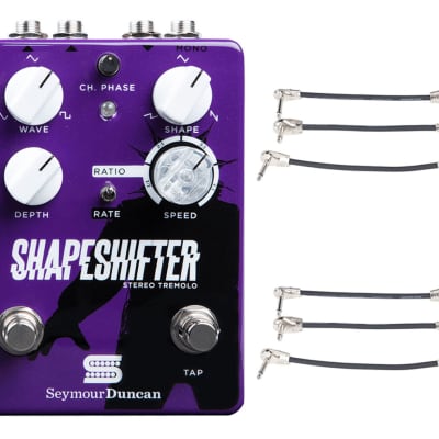 Seymour Duncan Shape Shifter Stereo Tremolo Pedal + 2x Gator Patch Cable 3 Pack for sale