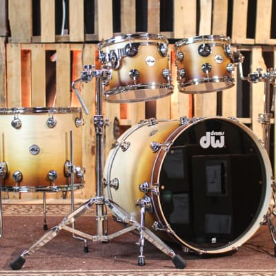 DW Collector's Maple SSC Satin Burnt Toast Fade Drum Set - 22,10,12,16 - SO#1313032 image 1