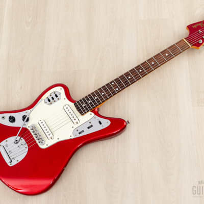 2002 Fender Jaguar ‘62 Vintage Reissue Left-Handed JG66-85L Candy Apple Red + Headstock, Japan CIJ image 12
