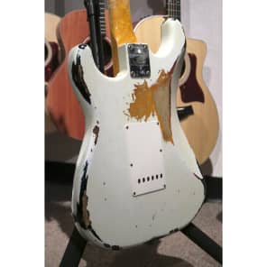 Fender Custom Shop LTD 60s Bound Neck Heavy Relic Strat Olympic White Over 3TSB image 6