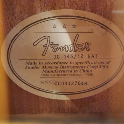 Fender DG-14S/12 12-String Acoustic Guitar Natural w/ Dean Markley Promag Plus Pickup image 8