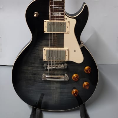 Cort CR250 TBK Classic Rock Series Single Cutaway Flame Maple Top HH 2010s - Trans Black for sale