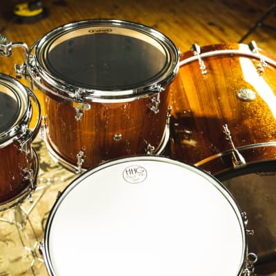 HHG Drums Walnut Heritage Series Kit, Burnt Sienna Gloss image 10