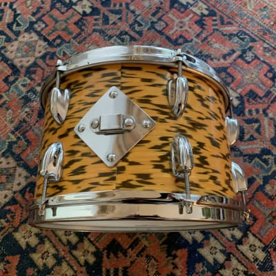 1962-1970 Slingerland 20/16/12 yellow tiger pearl vintage drums image 5