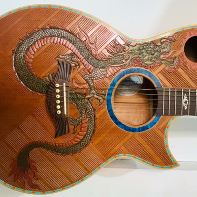Blueberry Handmade Acoustic Guitar Grand Concert Dragon Built to Order for sale
