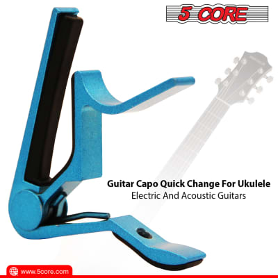 5 Core Guitar Capo Tuner for Acoustic and Electric Guitars Bass Mandolin Ukulele Premium Blue Color Guitar Accessories Afinador De Guitarra Acustica CAPO BLUE 1Pc image 2