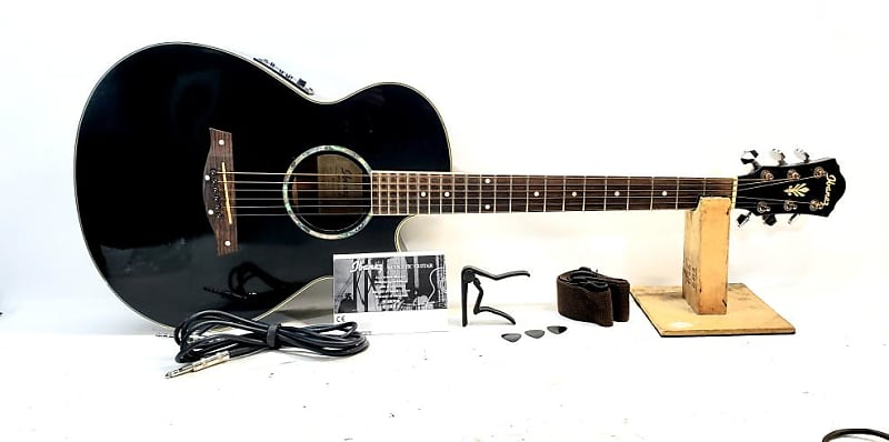 Ibanez Acoustic Electric Guitar Aeg10e Bk 3r 01 With Extras Reverb 4188