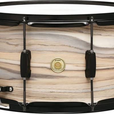 Tama Woodworks 14"x8" Snare Drum, Natural Zebrawood Wrap image 1