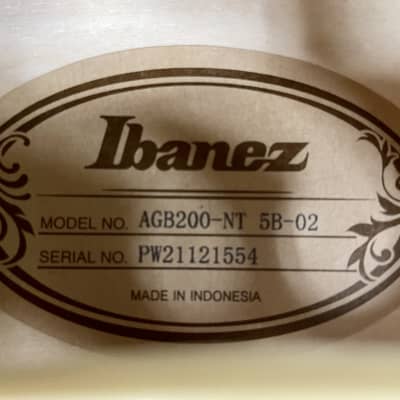 Ibanez AGB200 Artcore Semi-Hollow Electric Bass 2022 Natural image 10