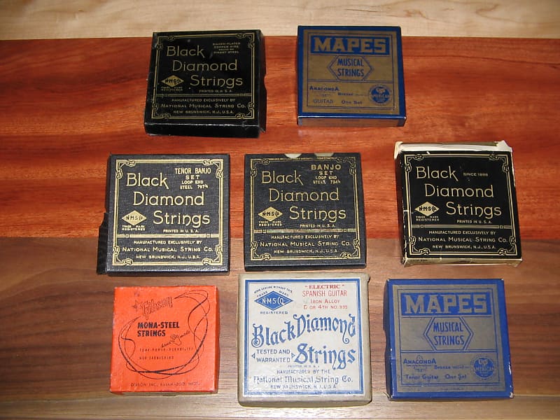 8 Boxes of Antique Strings, Black Diamond, Gibson, Mapes image 1