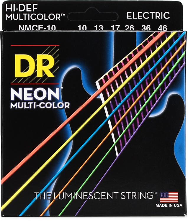 DR #DR NCMA-12   HI-DEF Acoustic Strings 12-54, Neon Multi-Colour image 1