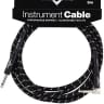 Fender Custom Shop BLACK TWEED Guitar Cable, Straight to Right-Angle, 10' ft