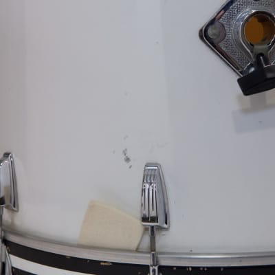 Ludwig Vintage Custom Drum Kit, Late 70s, 6-ply Maple/Poplar, White Cortex, B/O Badges with extras image 23