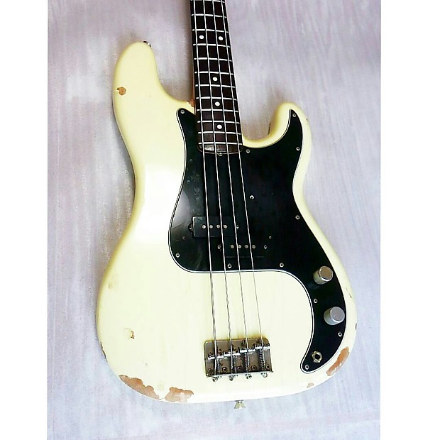 Fender Japan Pb 70-US Late 90s Olympic White Rescue Bass
