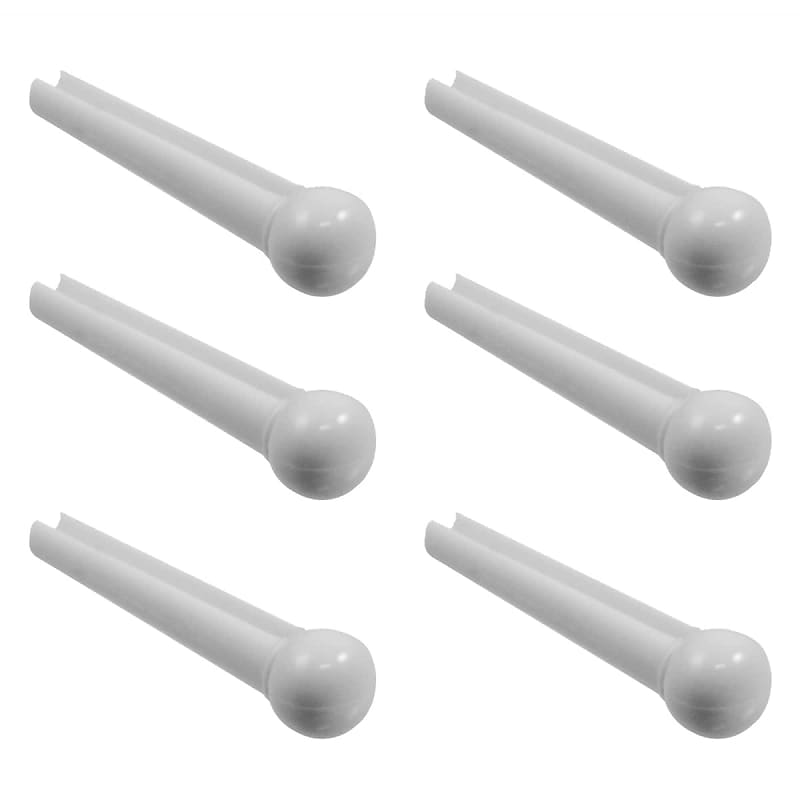 Allparts Plastic Bridge Pins - White w/ no Dot image 1