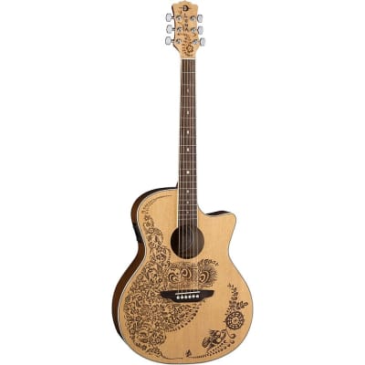 Luna Guitars Henna Oasis Select Spruce Acoustic-Electric Guitar Natural image 3