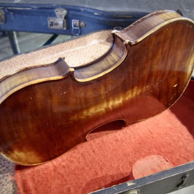 Vintage German 1/2 Size Violin & Coffin Case 1930s Brown Varnished High Quality Small Violin image 9