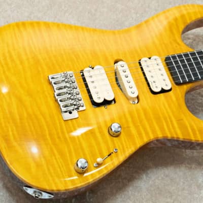 Marchione Set Neck Carved Top 1P Figured Maple Top -Amber- image 3