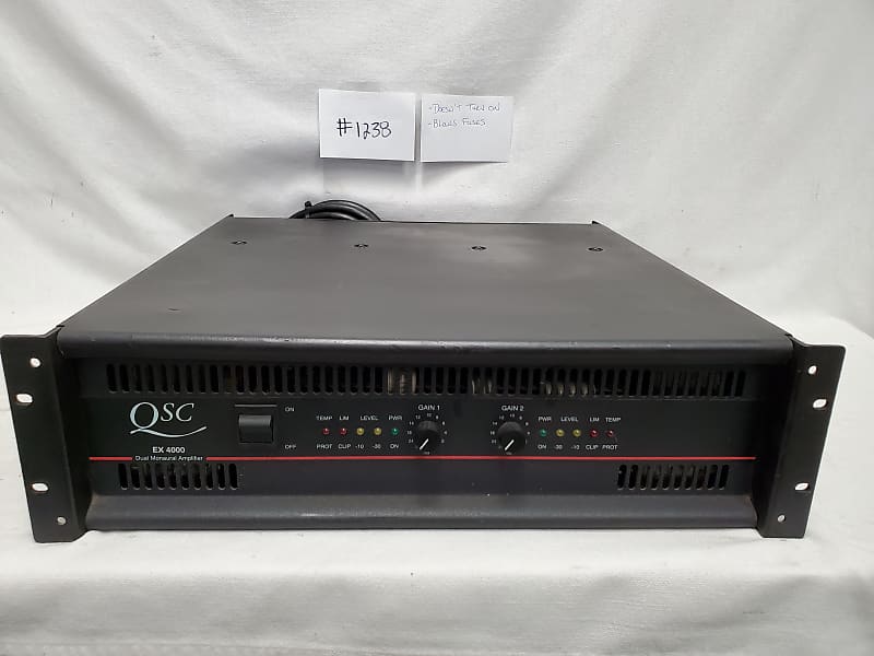 QSC EX4000 2 Channel, Power Amplifier, Sold For Parts Only