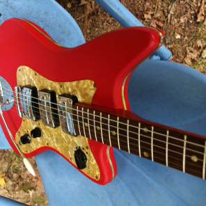 Egmond Model “3V” 1965 Red Vinyl. Electric Guitar.  Made in Holland. Used by most of the 60's Brits image 23
