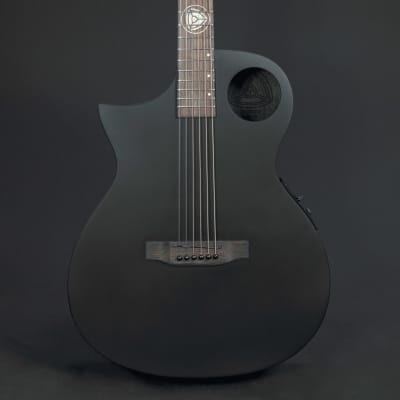 Lindo Left Handed All Black Neptune Electro Acoustic Guitar with Planet Core Inlay and Padded Gigbag - Matte for sale