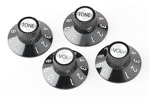 Genuine Fender 72 Telecaster/Tele Custom Volume & Tone Knobs - Set of 4 - Black image 1