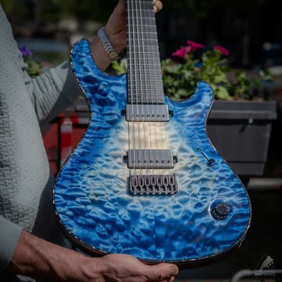 Mayones Regius 7 Core 5A Quilt Top - Caribbean Fade/Antique Black image 2