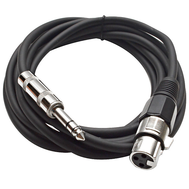 Seismic Audio SATRXL-F10BLACK XLR Female to 1/4" TRS Male Patch Cable - 10' image 1