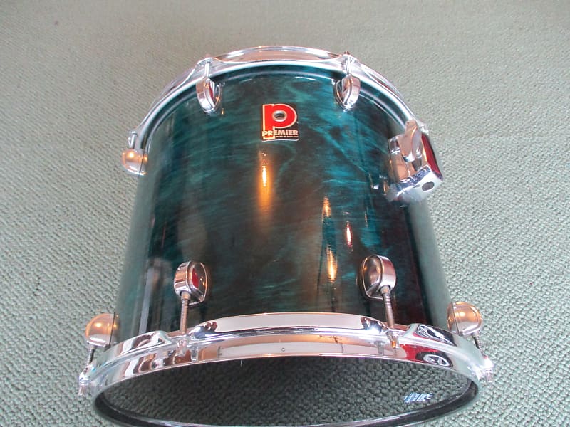 PREMIER XPK 14 X 12 Floor/Mounted Tom, Turquoise Lacquer, Birch Shell -  Excellent!