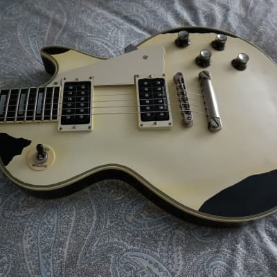 **SALE** 1984 Greco JS55 John Sykes Custom "Painted Over" RELIC Black Beauty Vintage Guitar Japan Fujigen imagen 4