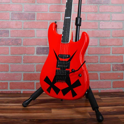 ESP Custom Shop Chris Degarmo "Cross Daggers" ST 2023 -  Red With Black Cross Daggers Graphic w/OHSC image 3